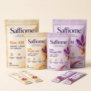 Family Day + Night Bundle: all four pouches, Bright AM, Dream PM, Rise AM and Restore PM, with a sachet of each